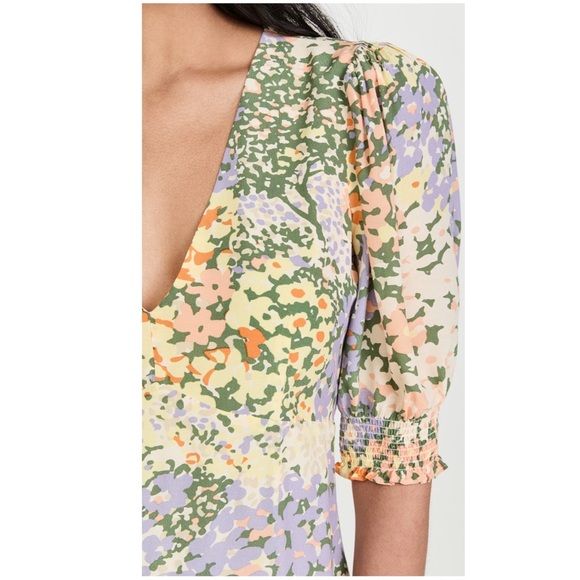 •RAILS•‎ Roma V-Neck A-Line Floral Mini Dress in Gardenia Print Size Small - Picture 14 of 16